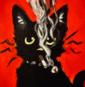 CAT SMOKING Canvas Print